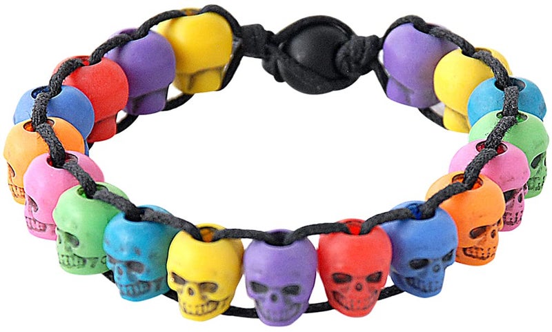 The Beadery 4-Ounce Bag of Skull Beads, Circus Multi with Black Antiquing - Image 2